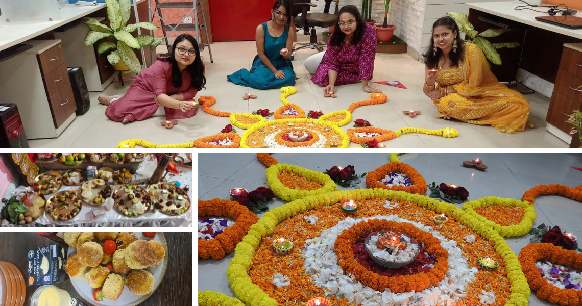 Bright employees celebrate Diwali and pot luck day